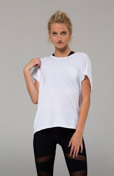 Image Title Onzie Drop Back Top - White